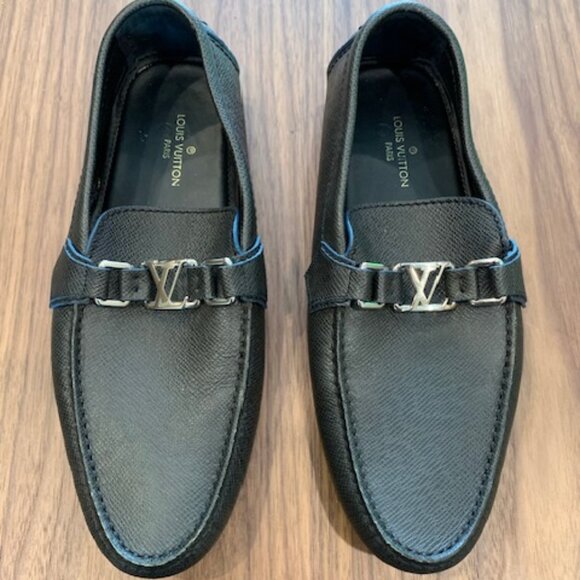 Louis Vuitton Men's Hockenheim Black Leather Loafers - Picture 1 of 9